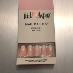 Red Aspen nails HBD cream and light pink